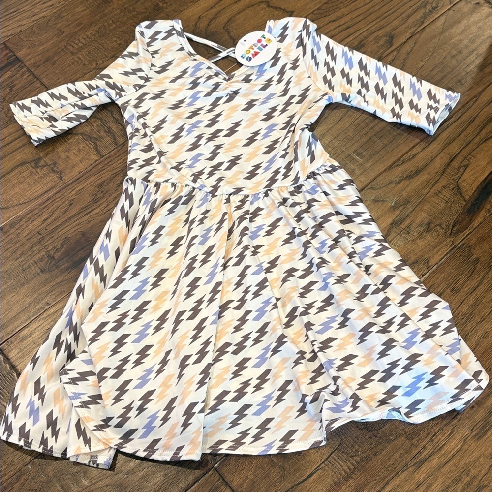 DotDotSmile lightning bolt print ballerina dress 5/6